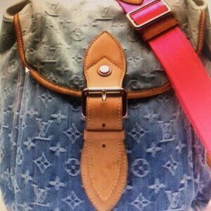 LOUIS VUITTON LIMITED EDITION DENIM OMBRE' BAG  PINK STRAP